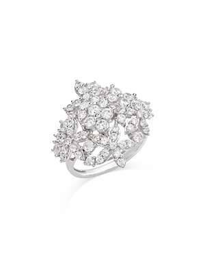 Shop Bloomingdale's Diamond Cluster Statement Ring In 14k White Gold, 2.0 Ct. T.w.