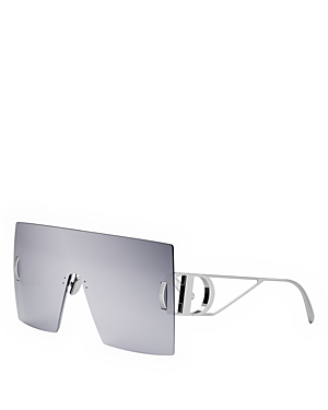 Dior 30montaigne M1u F0a6 Cd40102u 16c Shield Sunglasses In Silver/gray Mirrored Solid