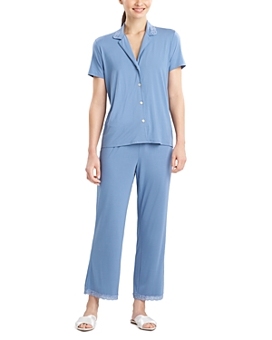 Shop Natori Short Sleeve Pajama Set In Moon Mist