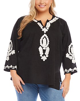 Sofia Jeans Women's Plus Size Peplum Top with Bell Sleeves, Sizes 1X-5X 