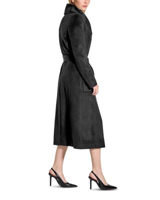 Wide Collar Long Wrap Coat