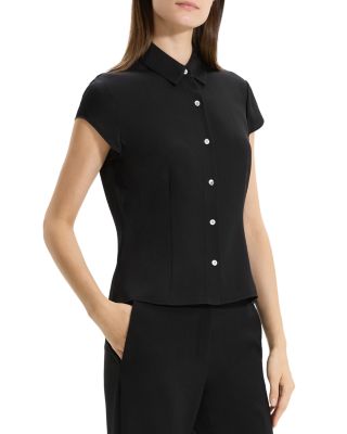 Silk Cap Sleeve Shirt