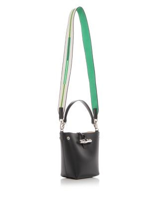 Roseau XS Leather Crossbody Bucket Bag