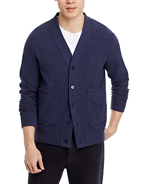 Shop Michael Kors Low Pile Terry Cardigan Sweater In Midnight Heather