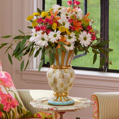 Parchment Check Great Vase