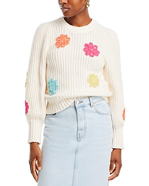 Shop Rails Romi Crochet Flower Sweater In Ivory Mult