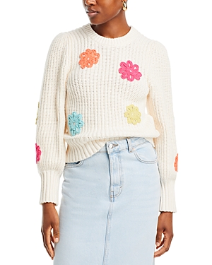 Rails Romi Crochet Flower Sweater In Ivory Mult