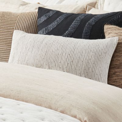 Embroidered Block Decorative Pillow, 11&amp;quot; x 22&amp;quot;