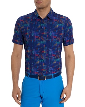 Shop Robert Graham Happiest Hour Classic Fit Polo Shirt In Navy