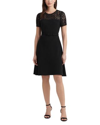 Ralph Lauren Ralph Lauren Lace-Trim Georgette Cocktail Dress |  Bloomingdale's