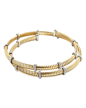 Eve Pave Coil Bangle Bracelet in Gold Tone