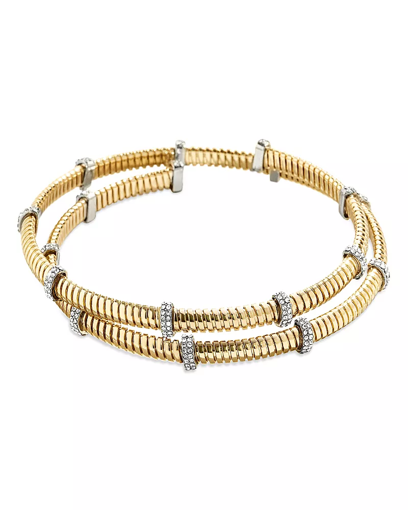 Baublebar Eve Pave Coil Bangle Bracelet in Gold Tone