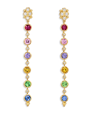 Temple St. Clair 18K Yellow Gold Multi Gemstone & Diamond Rainbow Drop Earrings
