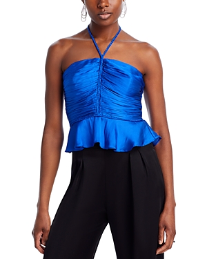 Ruched Ruffled Halter Top - 100% Exclusive