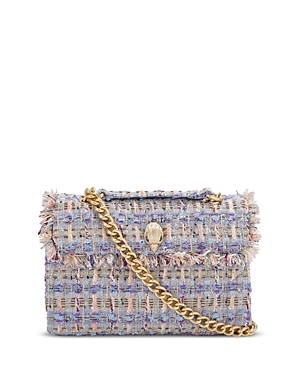 Shop Kurt Geiger Tweed Kensington Bag In Light/pastel