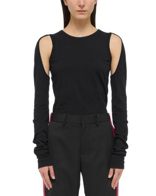 Helmut Lang - Cotton Cut Out Underarm Crewneck Top