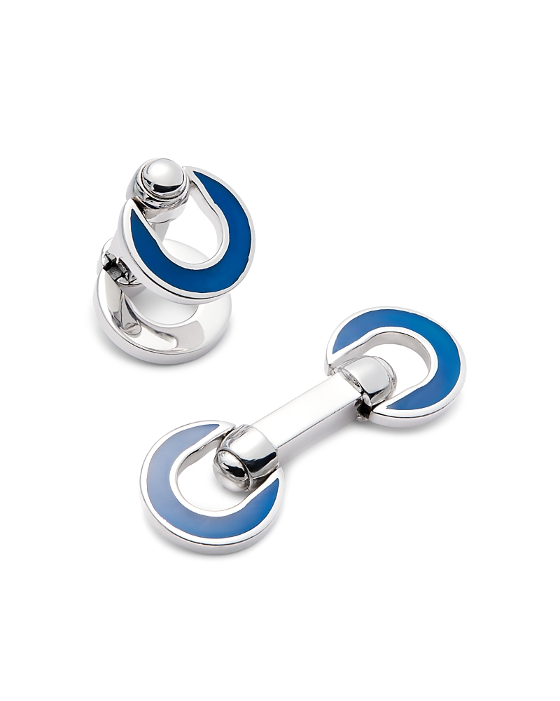 Jan Leslie Horseshoe Flip Cufflinks In Metallic