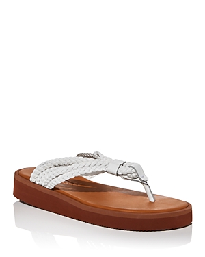 Shop See By Chloé See By Chloe Women's Sansa Braided Strap Platform Thong Sandals In White