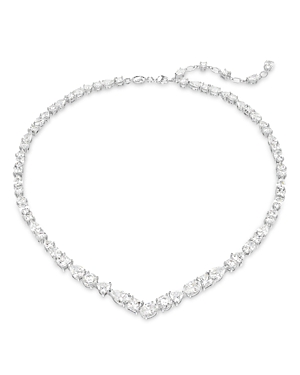 Swarovski Mesmera Mixed Cut Crystal Necklace In Rhodium Plated, 15 In Silver