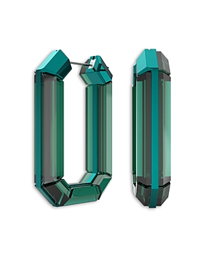 Shop Swarovski Lucent Crystal Hoop Earrings In Green