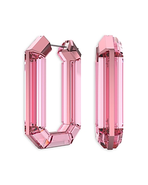 Shop Swarovski Lucent Crystal Hoop Earrings In Pink