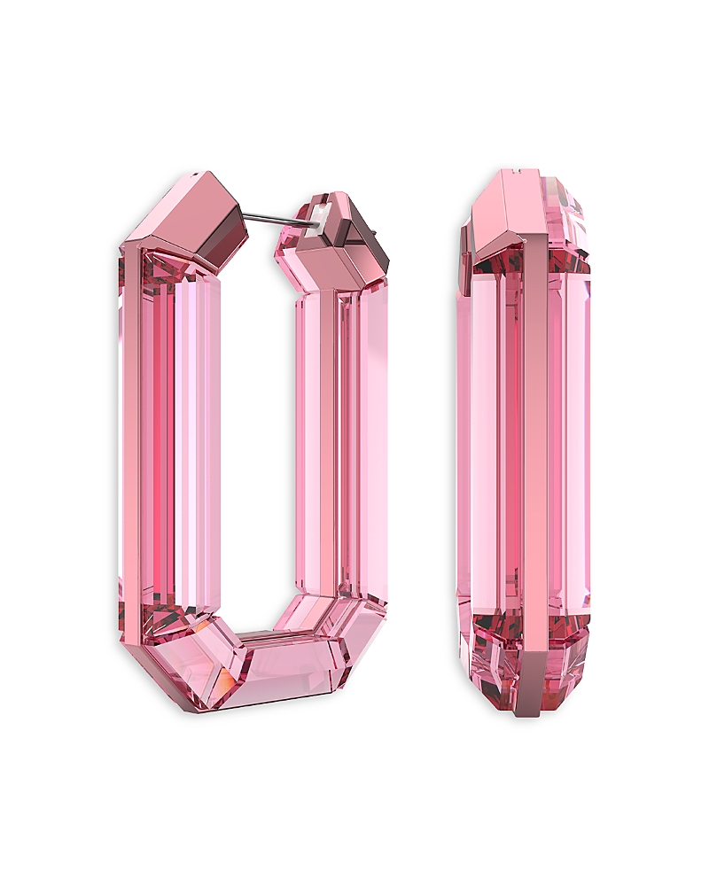 Swarovski Lucent Crystal Hoop Earrings In Pink