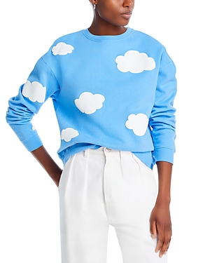 Shop Kule Clouds Cotton Sweatshirt In Azzurro