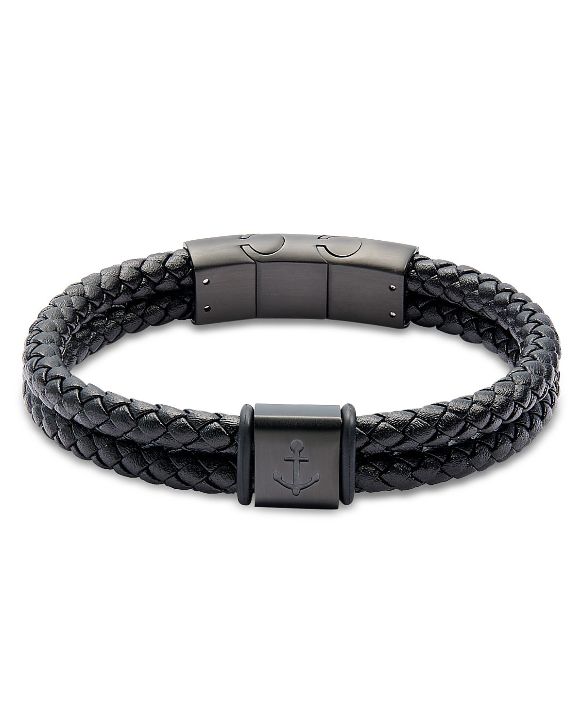 Link Up Anchor Braided Leather Bracelet