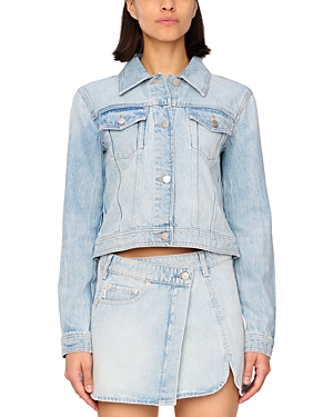 Shop Dl1961 Vika Classic Denim Jacket In Fountain