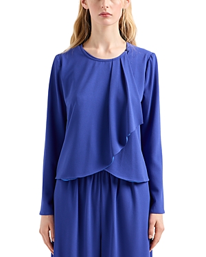 EMPORIO ARMANI DRAPED COLLARLESS JACKET