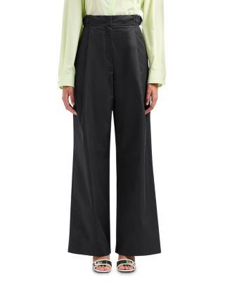 emporio armani 103723 womens dress pants wide leg buckle back