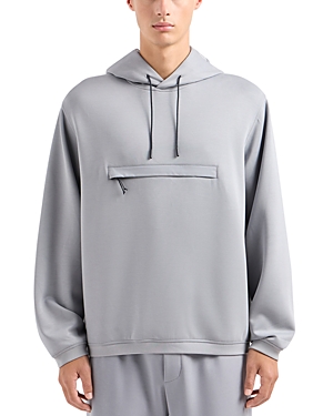 Shop Emporio Armani Capsule Travel Hooded Sweatshirt In Gray