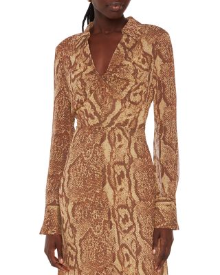 Serpent Print Midi Dress