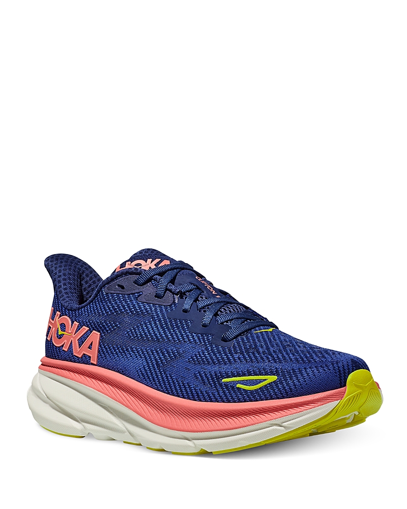 Hoka Clifton 9 Running Shoe In Evening Sky/coral