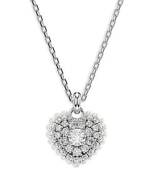Shop Swarovski Hyperbola Heart Pendant Necklace, 15 In Silver