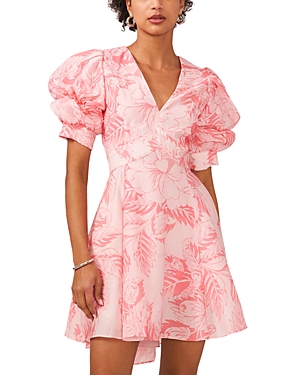 Shop 1.state Bubble Sleeve Fit And Flare Dress In Rose Gauze