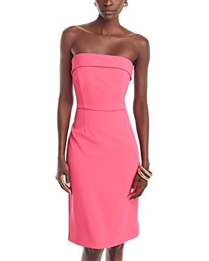 Shop French Connection Harry Strapless Suiting Dress In Raspberry