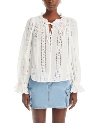 Cotton Lace Inset Blouse - Exclusive