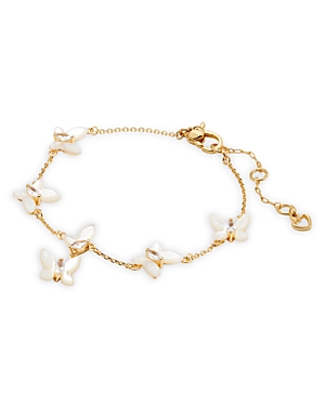Shop Kate Spade New York Social Butterfly Bracelet In White/gold