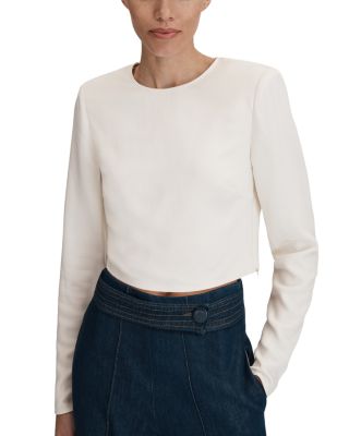 REISS - Ariana Long Sleeve Crop Top