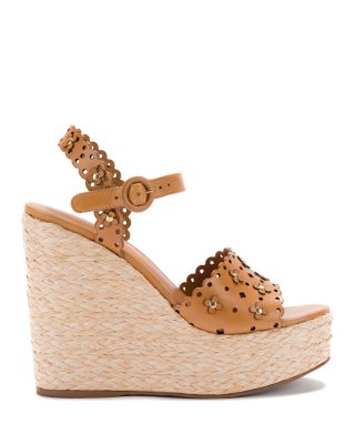 Women's Jasmine Flower Detail Espadrille Wedge Platform Sandals