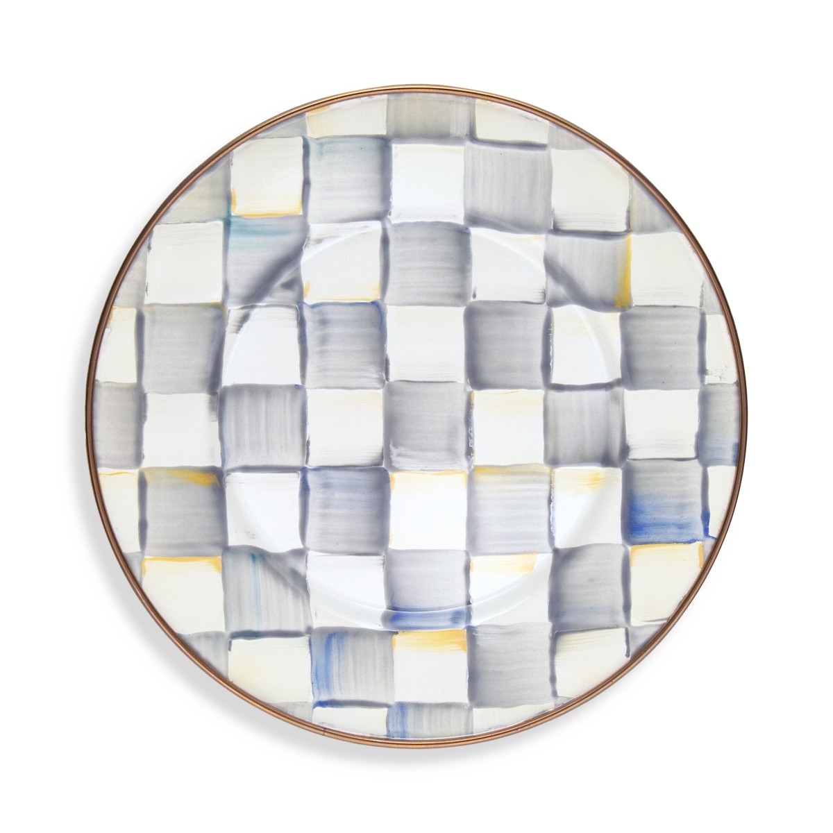 Mackenzie-childs MacKenzie-Childs Sterling Check Enamel Salad/Dessert Plate
