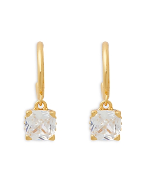 Shop Kate Spade New York Little Luxuries Square Drop Huggie Hoop Earrings In Gold