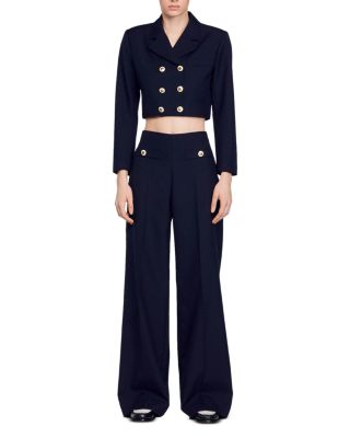 Sandro - Cropped Bolero Blazer & Alessi Wide Leg Trousers