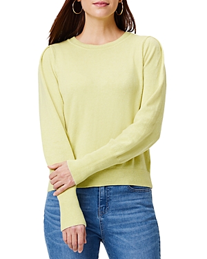Nic + Zoe Femme Extended Cuff Long Sleeve Cotton Blend Sweater In Citrus