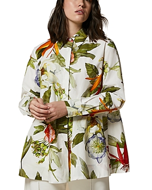 Marina Rinaldi Floral Print Cotton Shirt