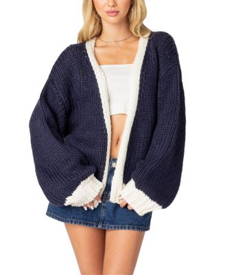 Edikted - Contrast Chunky Knit Cardigan