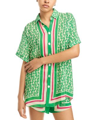 FARM Rio - Pineapple Scarf Button Front Top
