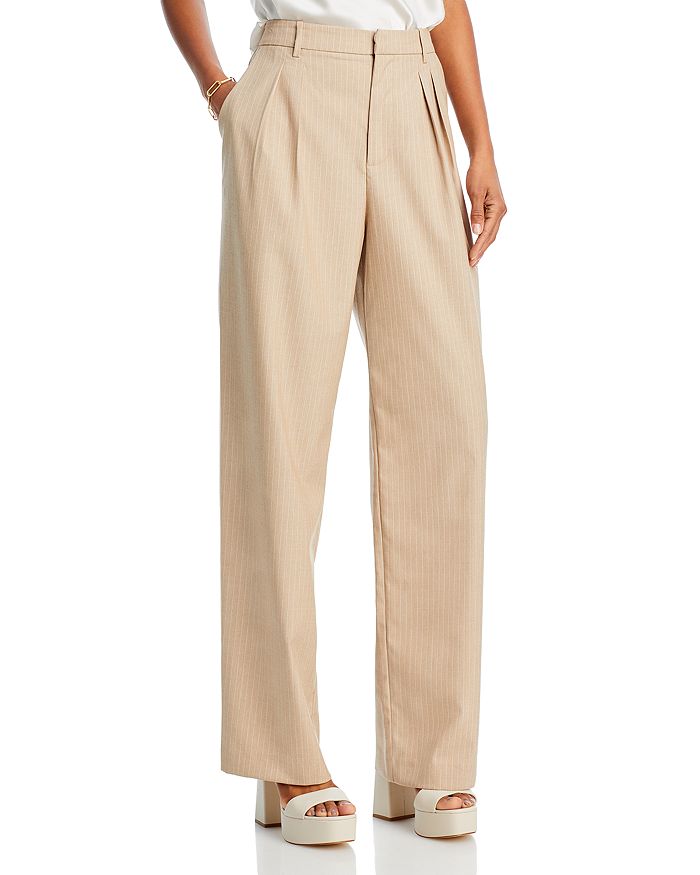 WAYF Pinstripe Pleated Trousers | Bloomingdale's