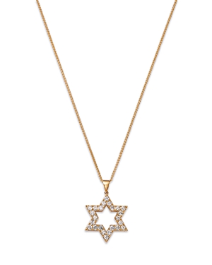 Shop Bloomingdale's Men's Diamond Star Of David Pendant Necklace In 14k Yellow Gold, 1.35 Ct. T.w.